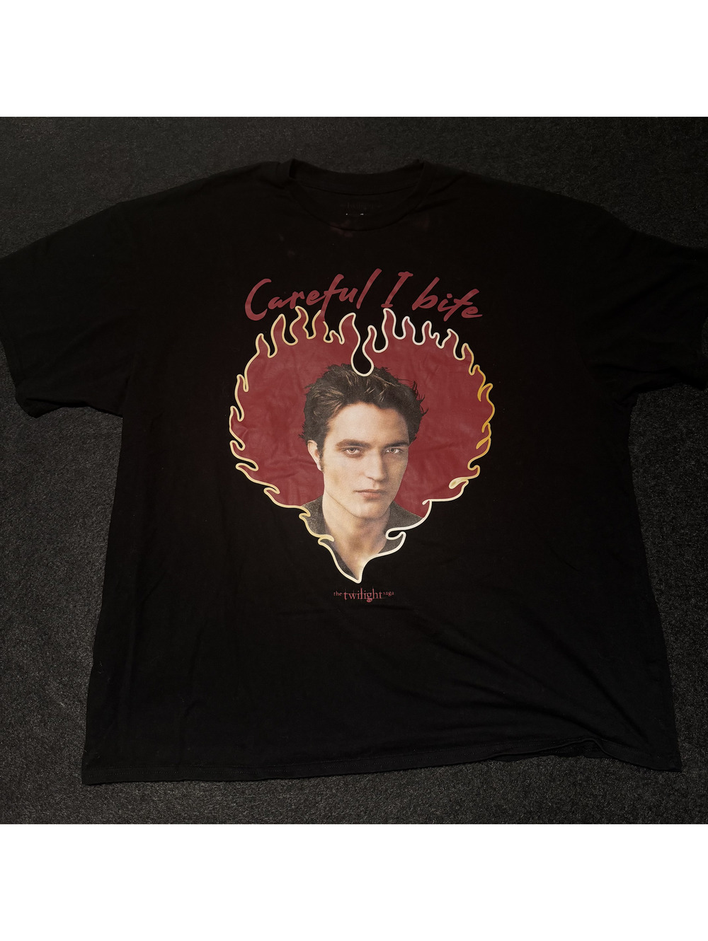 The Twilight Saga Edward Cullen Shirt Mens XL Careful I Bite Graphic Black Movie